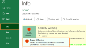 Microsoft Excel Security Warning Automatic Update of Links has been Disabled